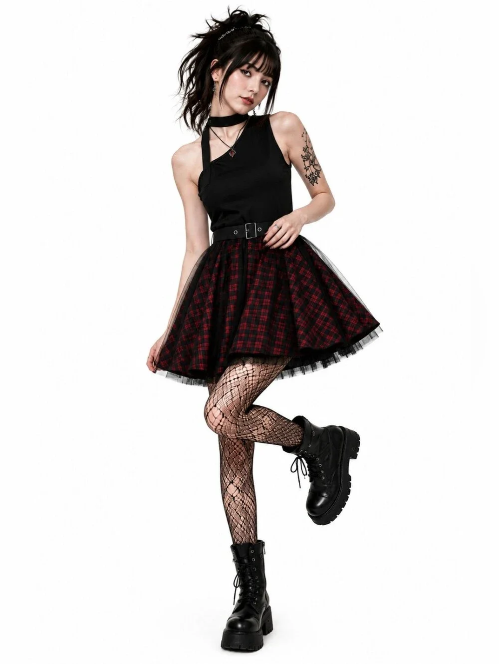 Punk Rave Plaid Dress - Picture 4 of 13